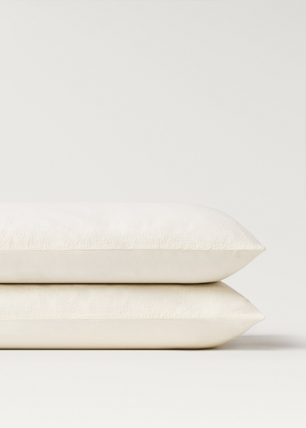 Percale cotton textured pillowcase 50x75 cm - Ecru