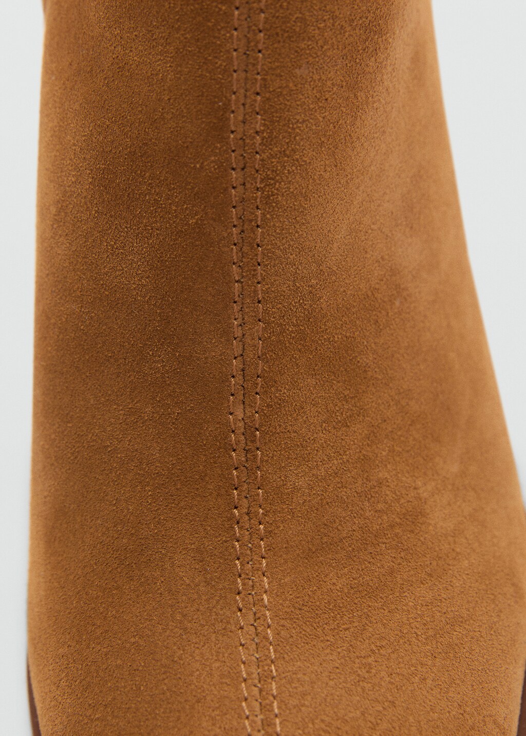 Heel suede ankle boot - Medium Brown