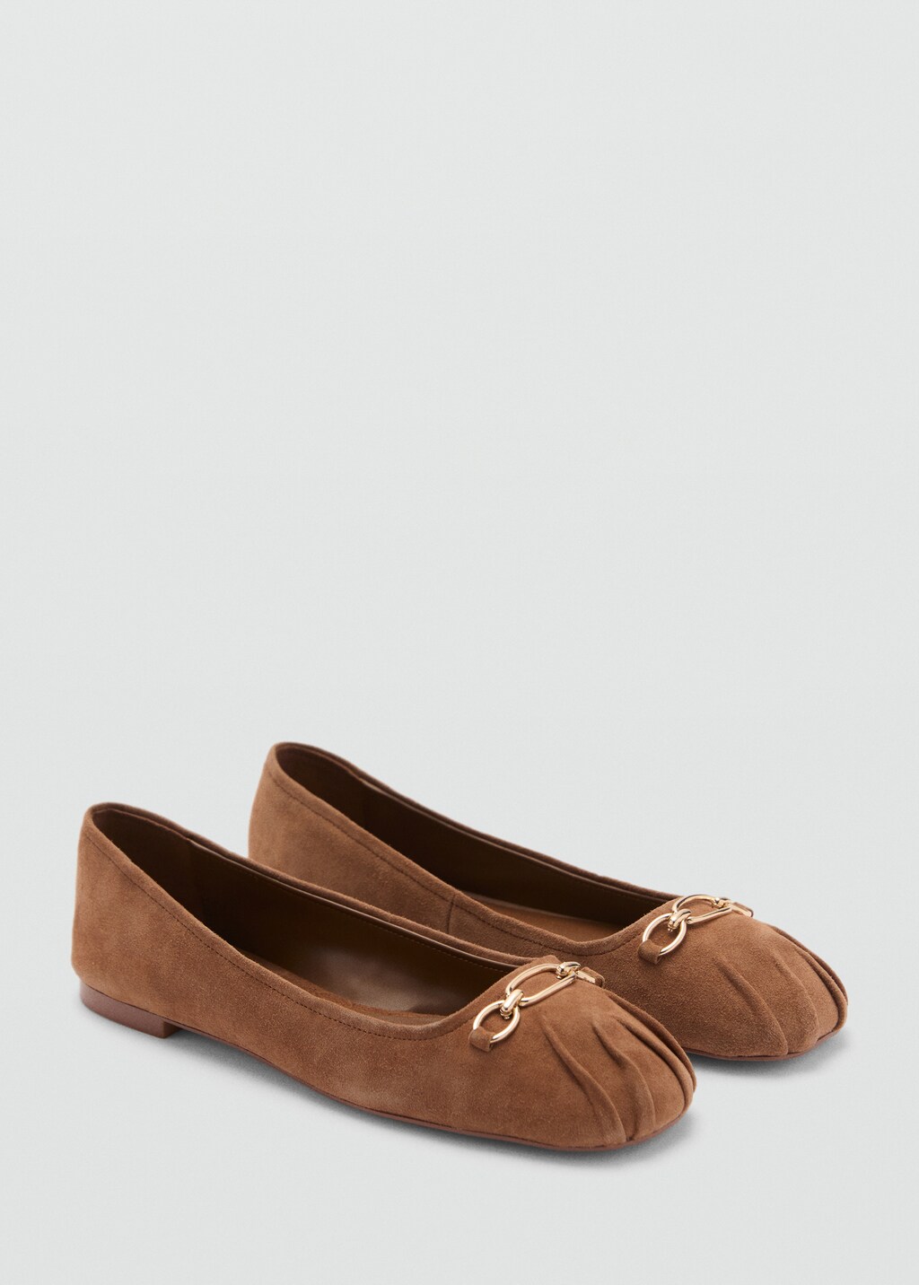 Link leather ballerina - Medium Brown