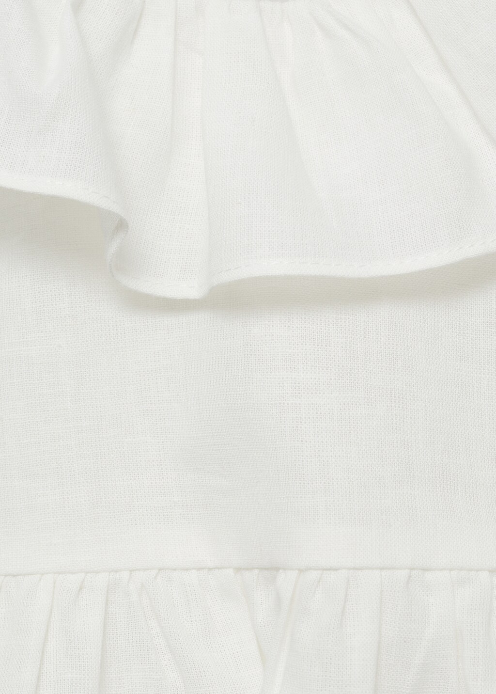 Ruffled cotton frock and dress - Off White