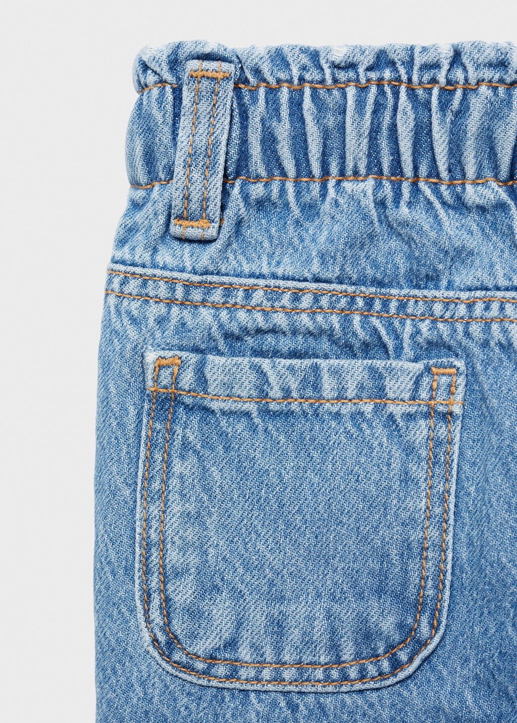 Straight paperbag jeans - Medium Blue