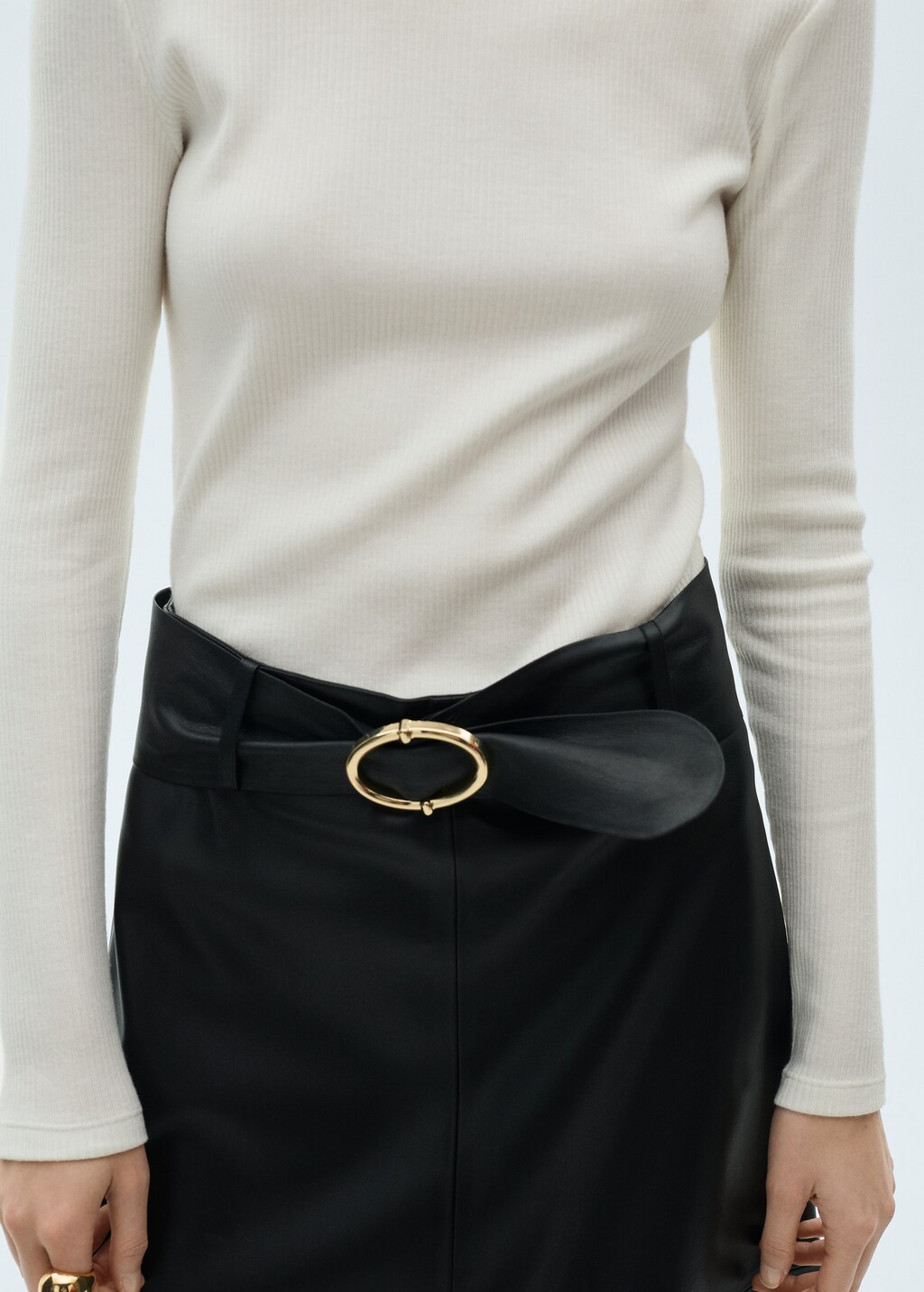 Ribbed knit button-down T-shirt - Dark Navy