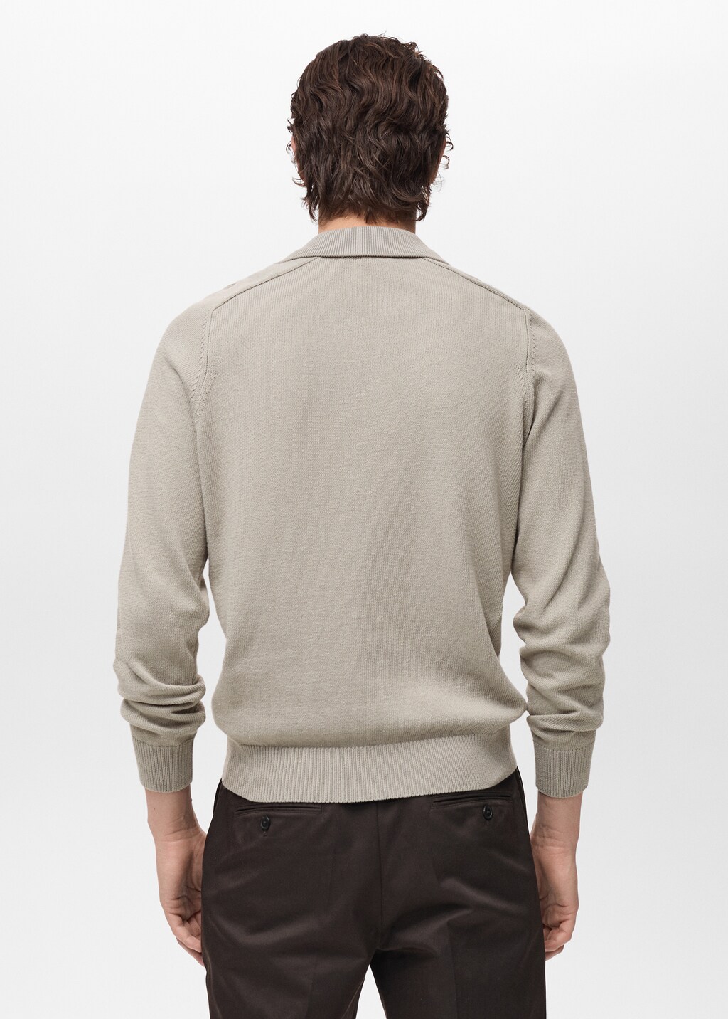 Cotton knitted polo shirt - Night Blue