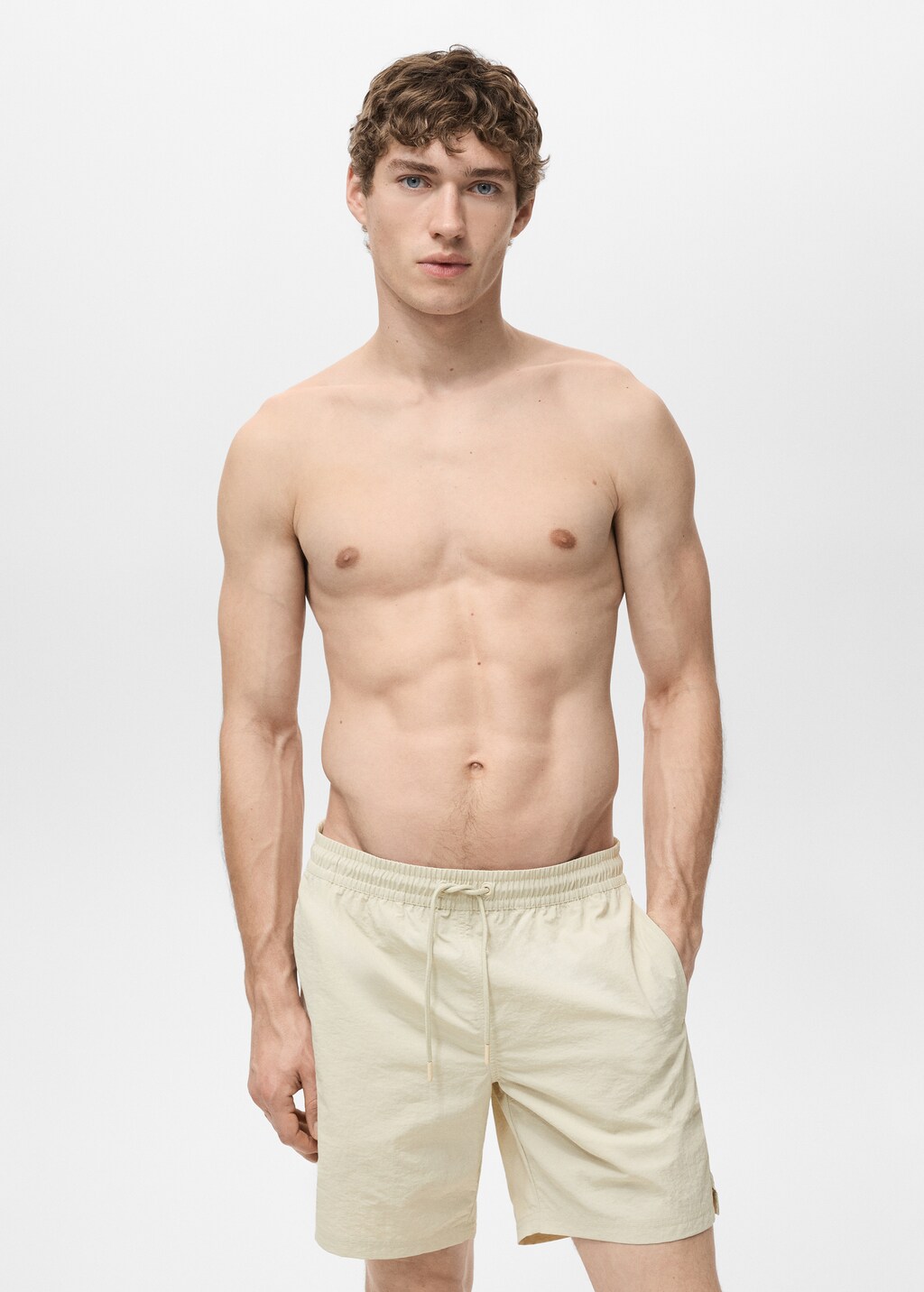 Basic drawstring swimsuit - Khaki