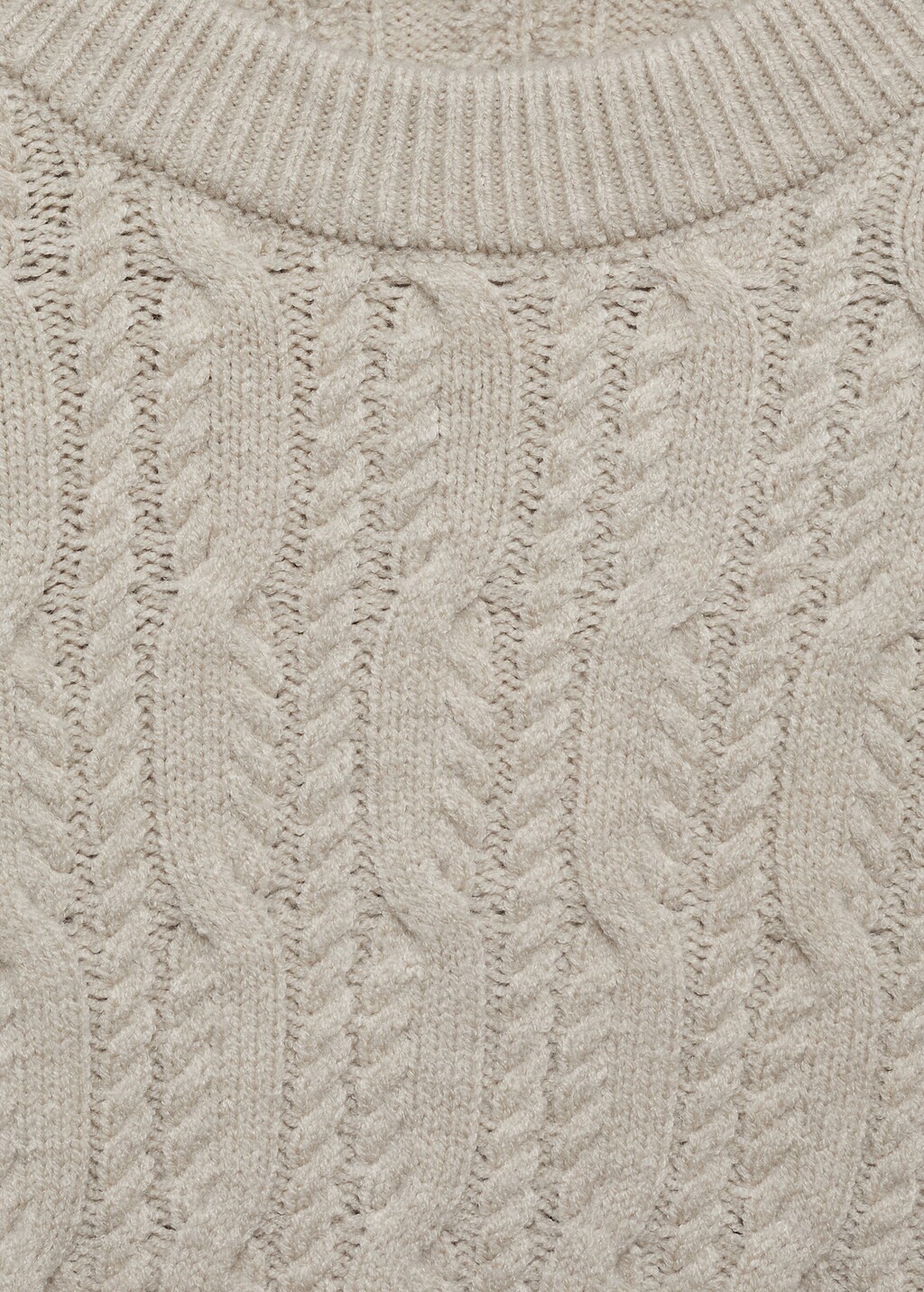 Braided knitted sweater - Mink Grey