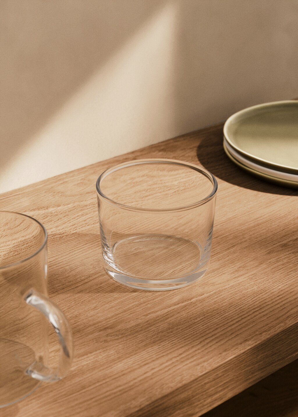 Plain low glass tumbler - Ice Grey