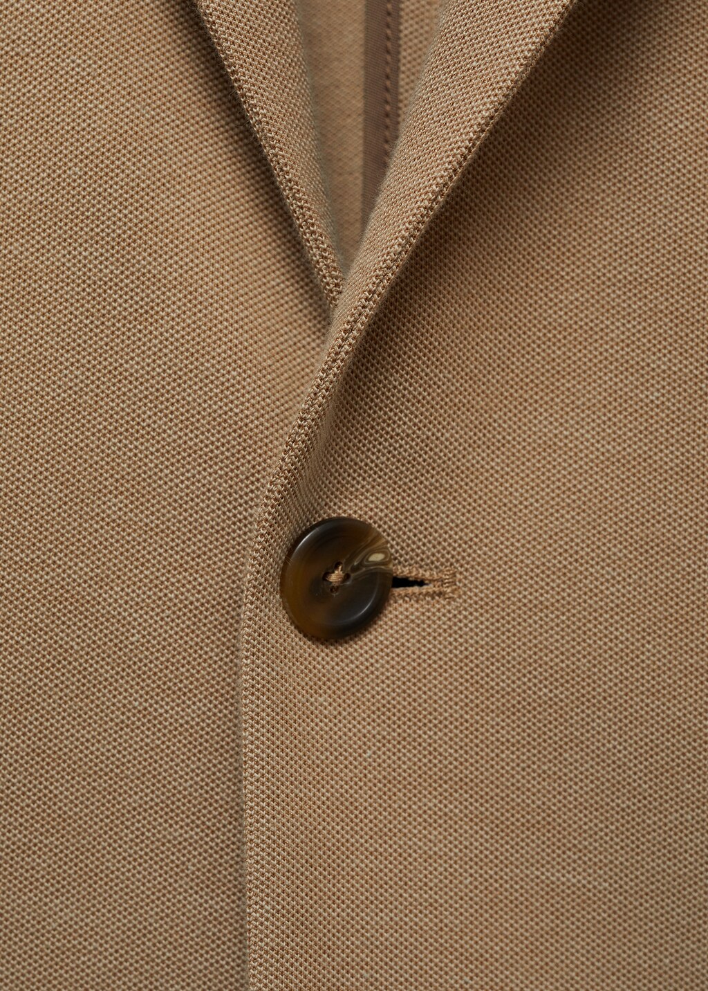 Slim fit microstructure blazer - Medium Brown