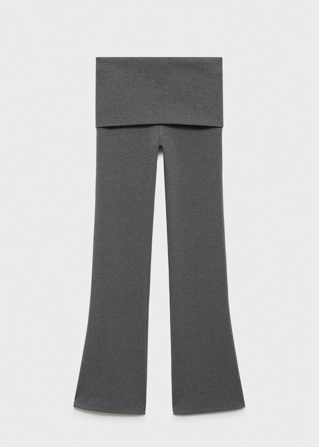 Flared trousers with turn-up waist - Grey
