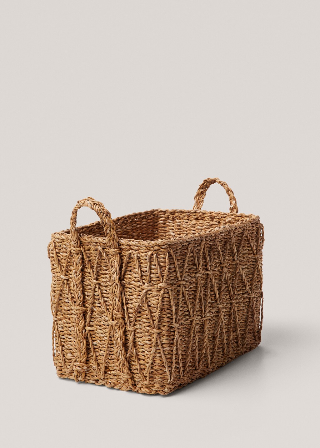 Square basket with handles 37x27cm - Brown