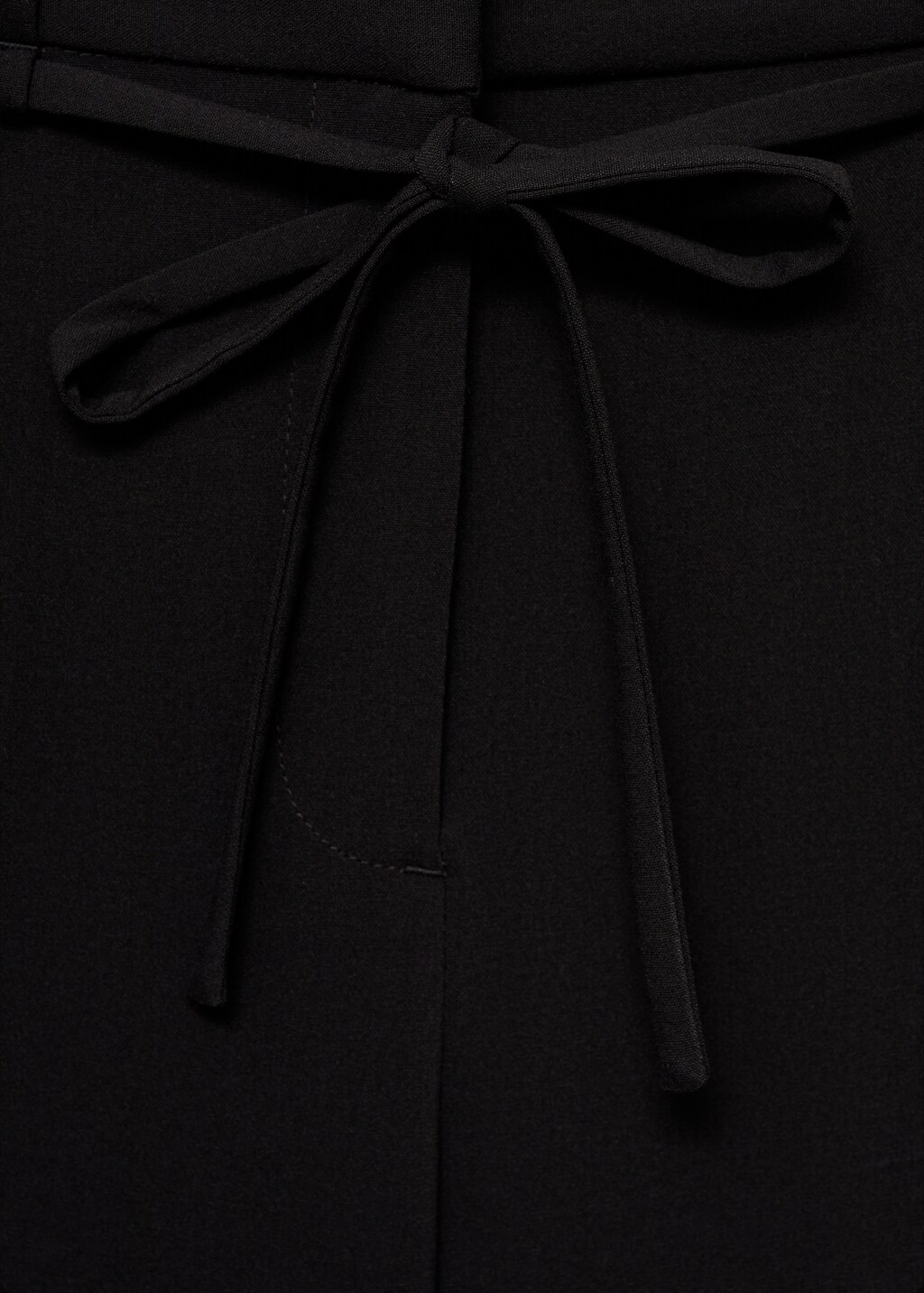 Straight suit pants with bow - Black