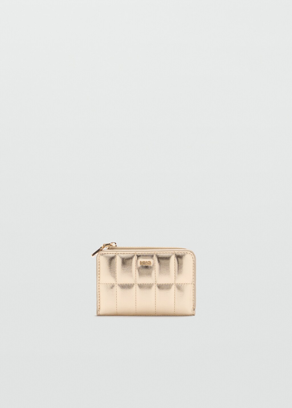 Quilted wallet with flap - Black