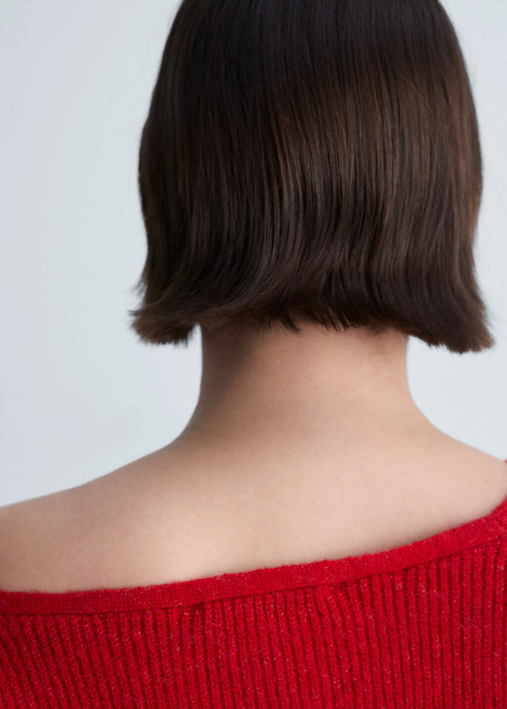 V-neck knit sweater - Ecru