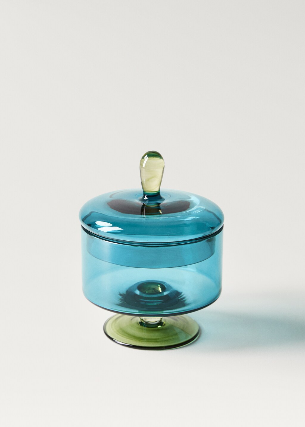 Bicolor borosilicate fountain with medium size lid - Blue