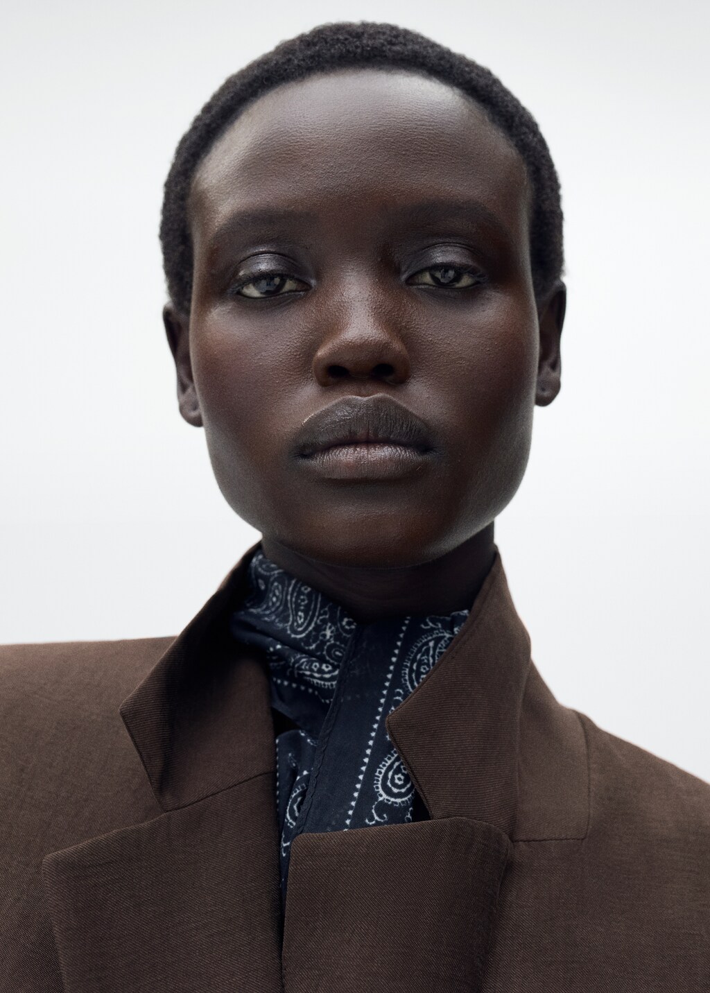 Straight-fit lyocell suit jacket - Brown