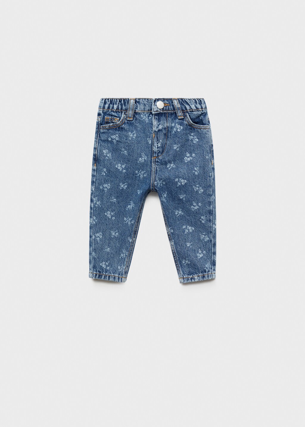Printed straight jeans - Medium Blue