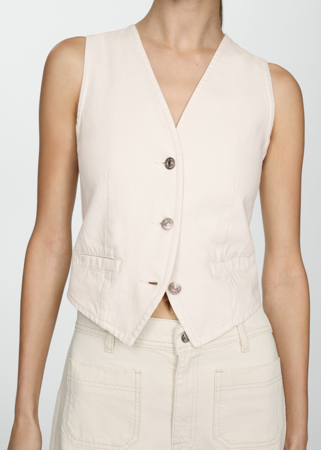 Buttoned denim gilet - Off White