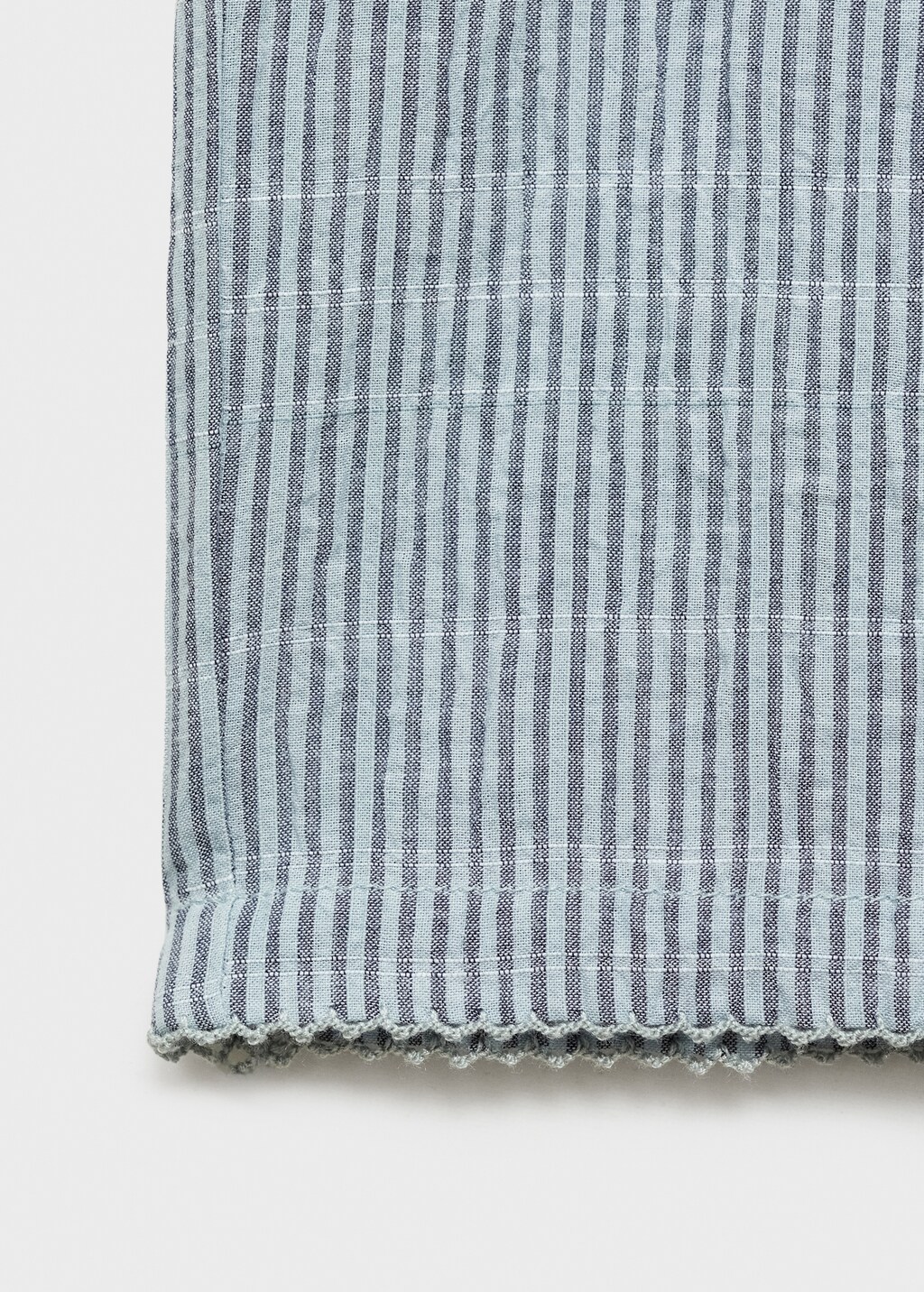 Cotton striped woven seersucker trousers - Lilac