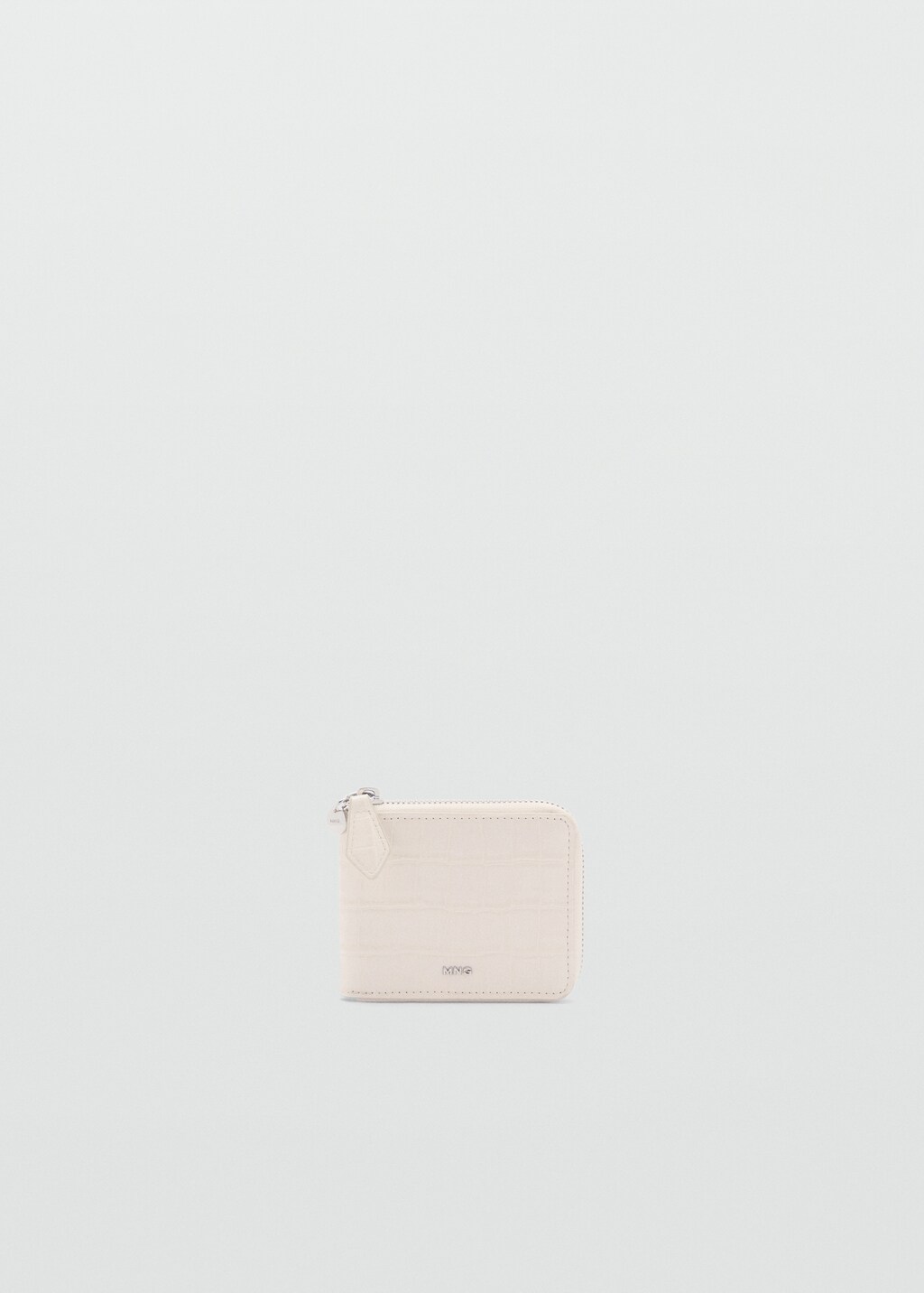 Croco leather-effect mini wallet - Medium Brown