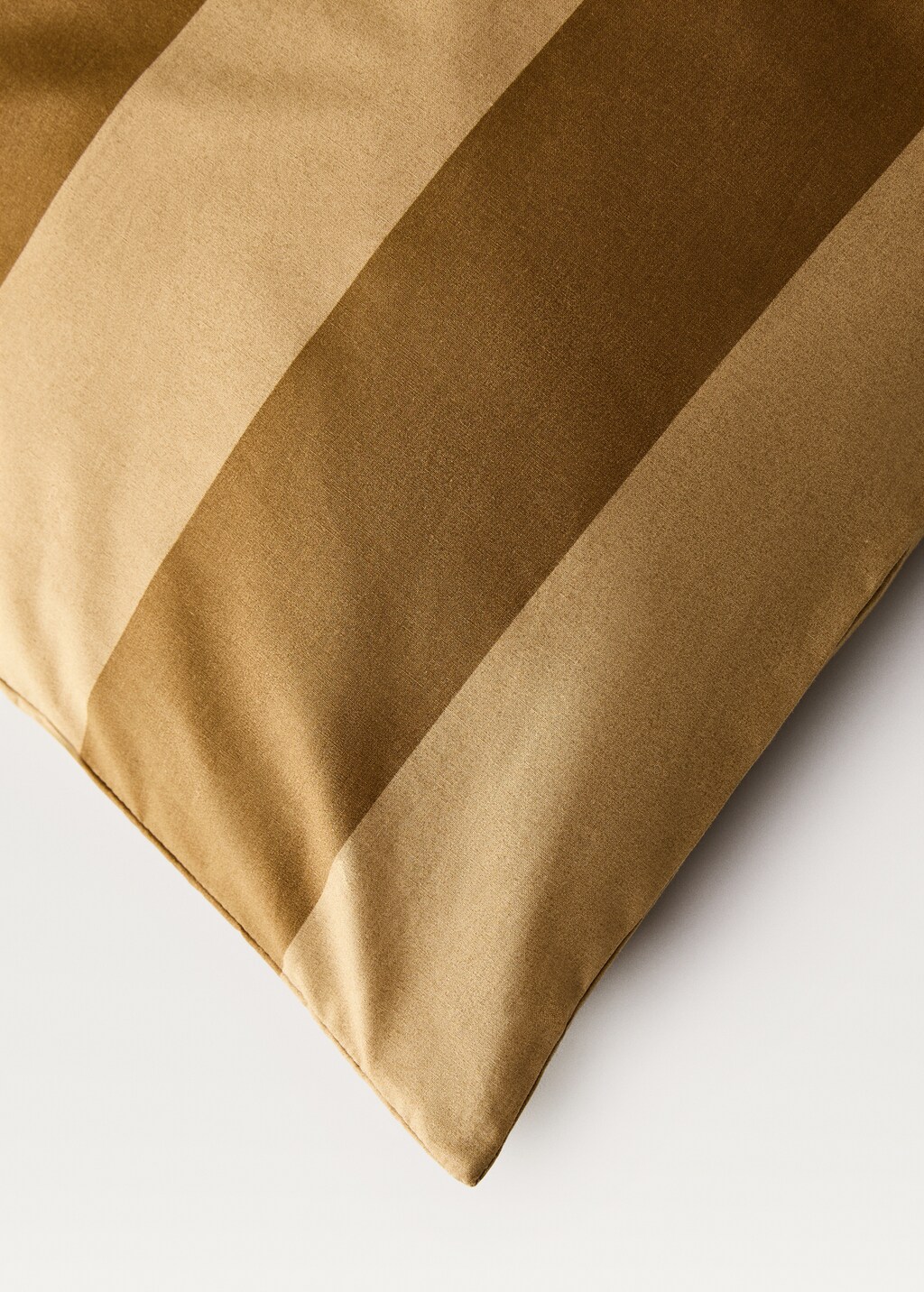 Cotton percale striped duvet cover, 150/160 cm - Medium Brown