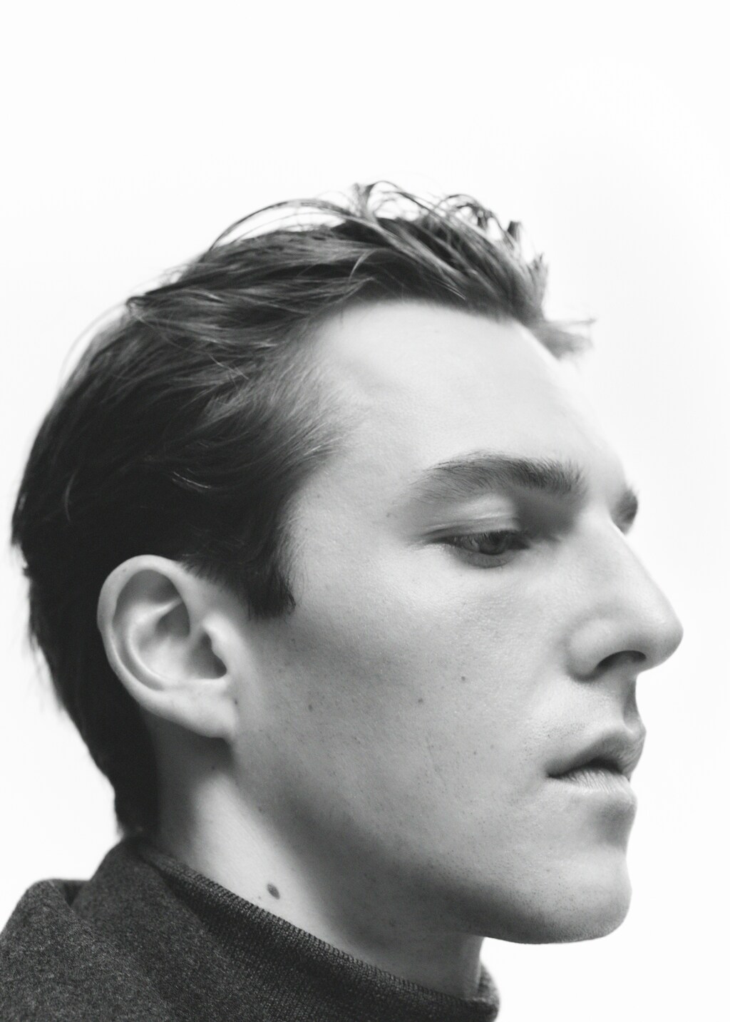 Regular fit quilted wool coat - Black