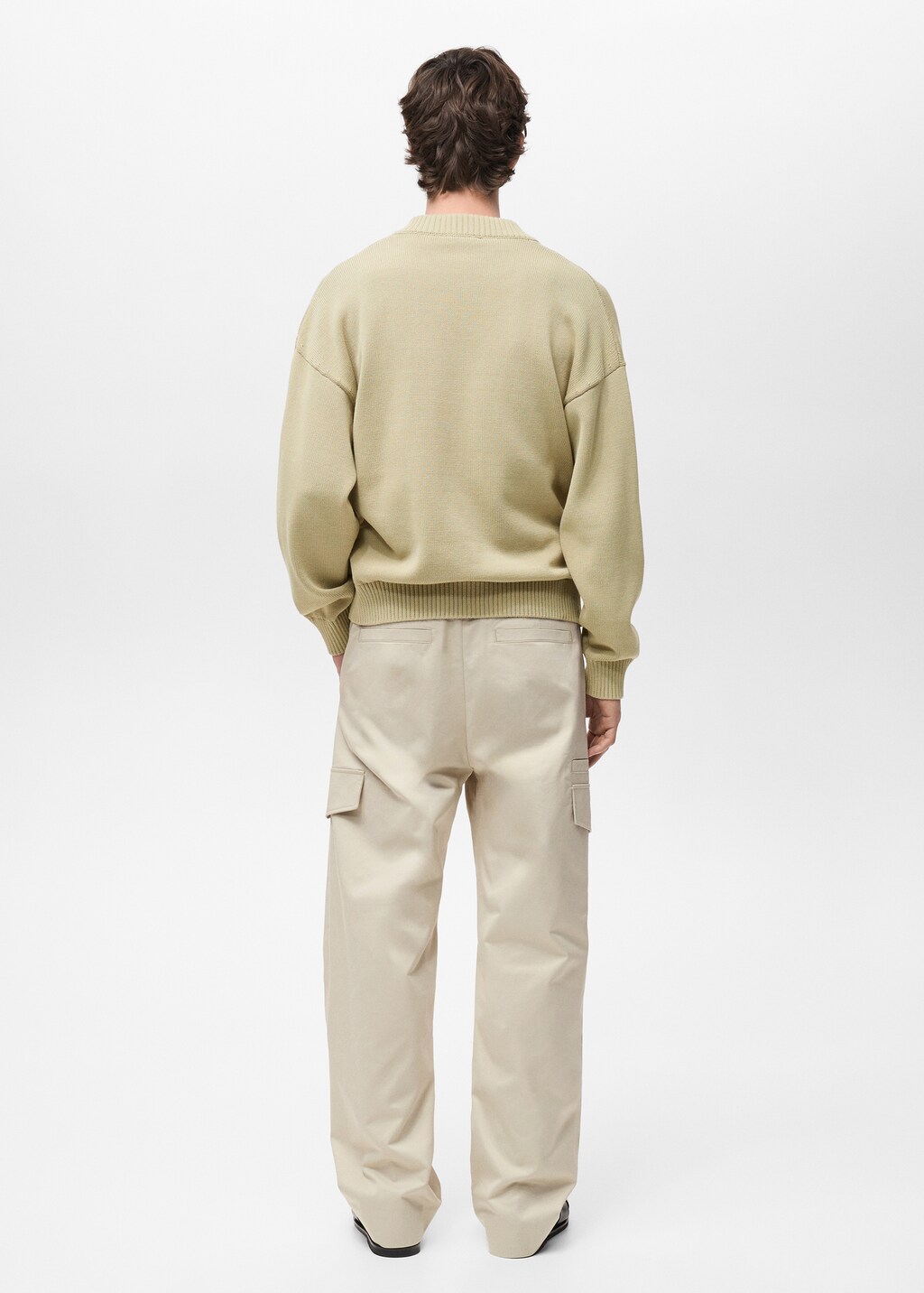 Knitted cotton cardigan with buttons - Pastel Green