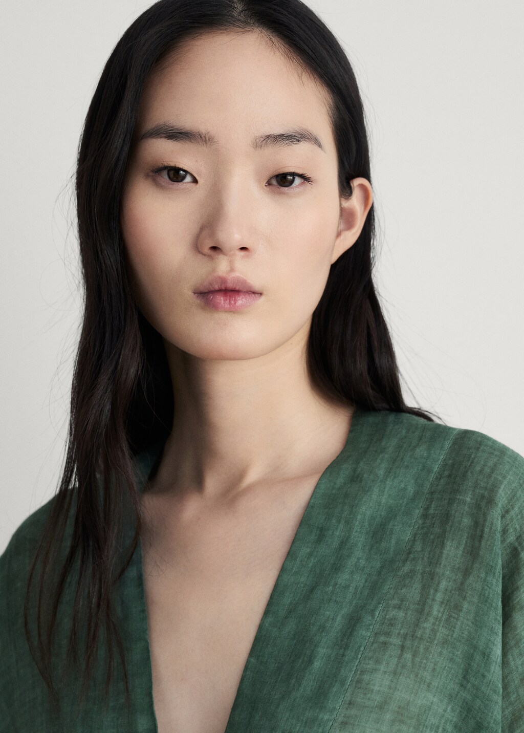 Overdyed ramie kaftan - Plum