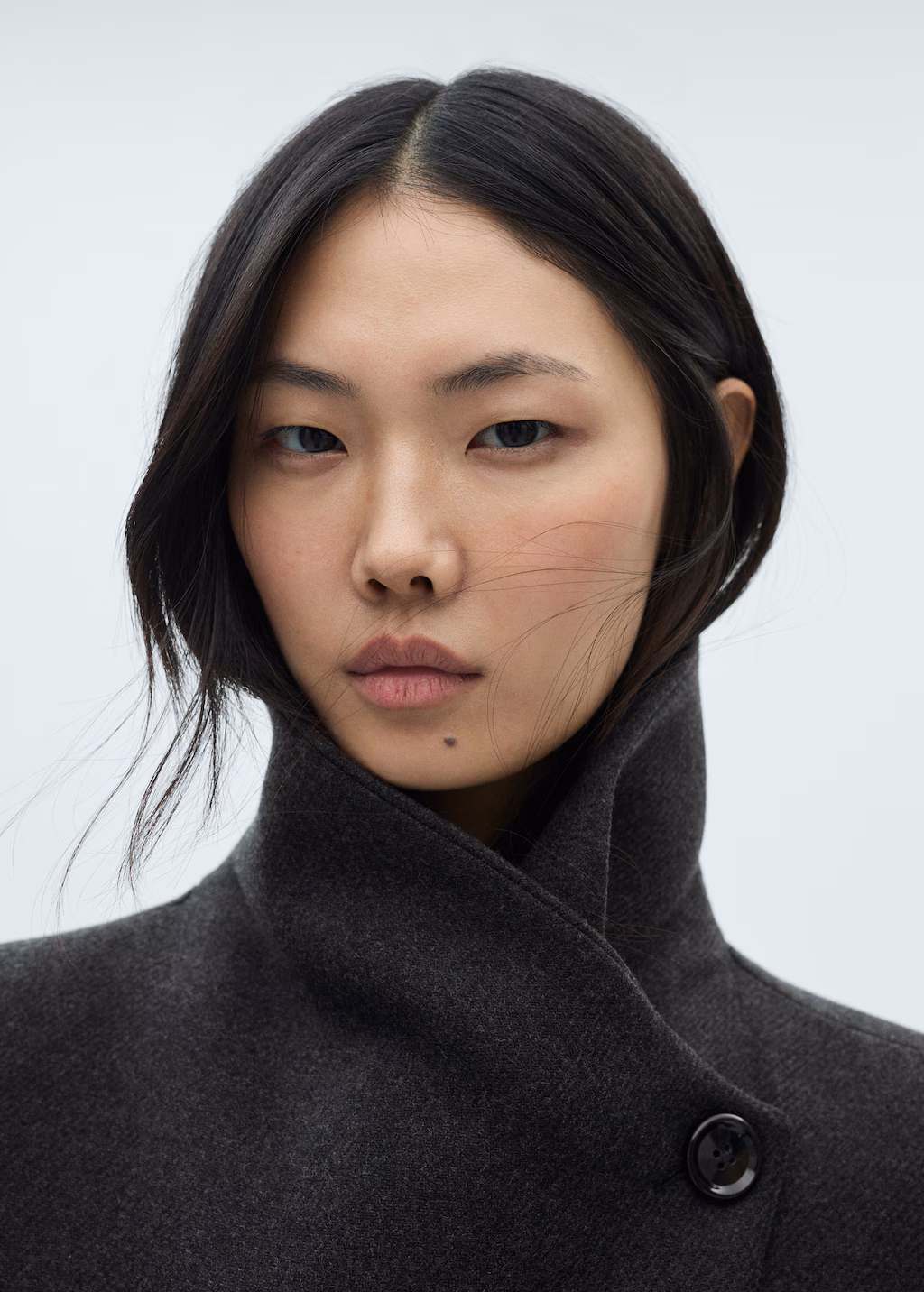 Woollen coat with belt - Grey