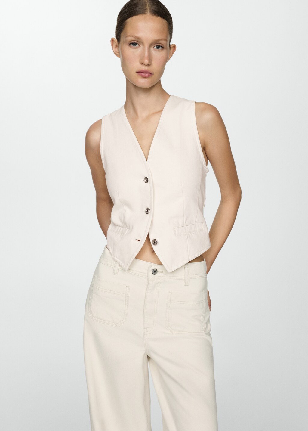Buttoned denim gilet - Off White