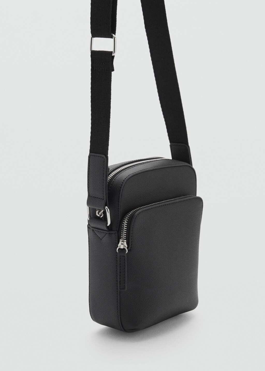 Patent leather-effect shoulder bag - Black