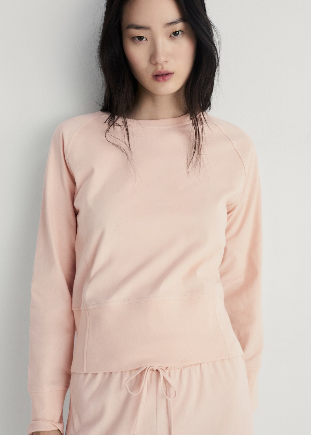 Cotton sweatshirt with soft finish - Aqua Green