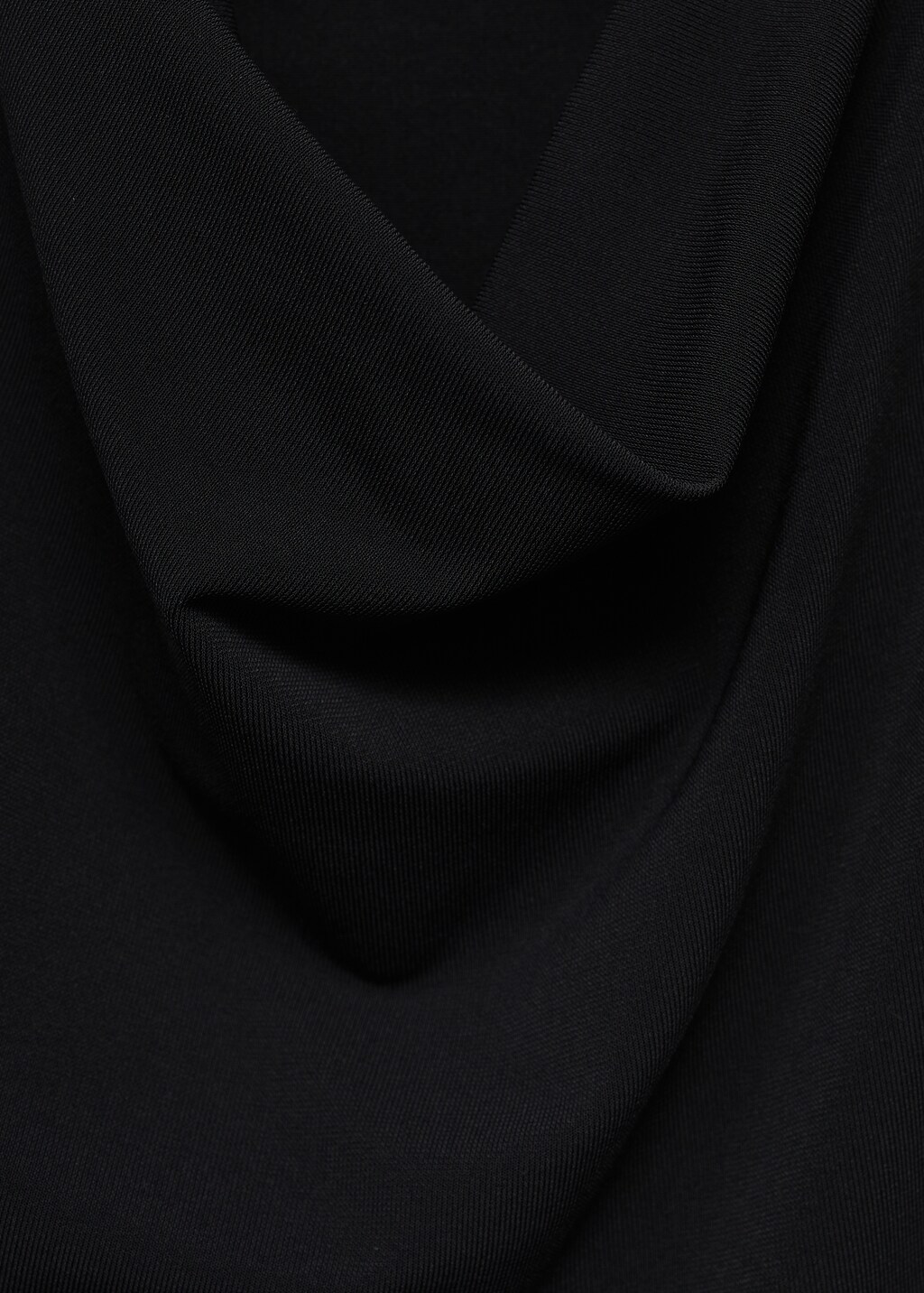 Fine-knit draped top - Black