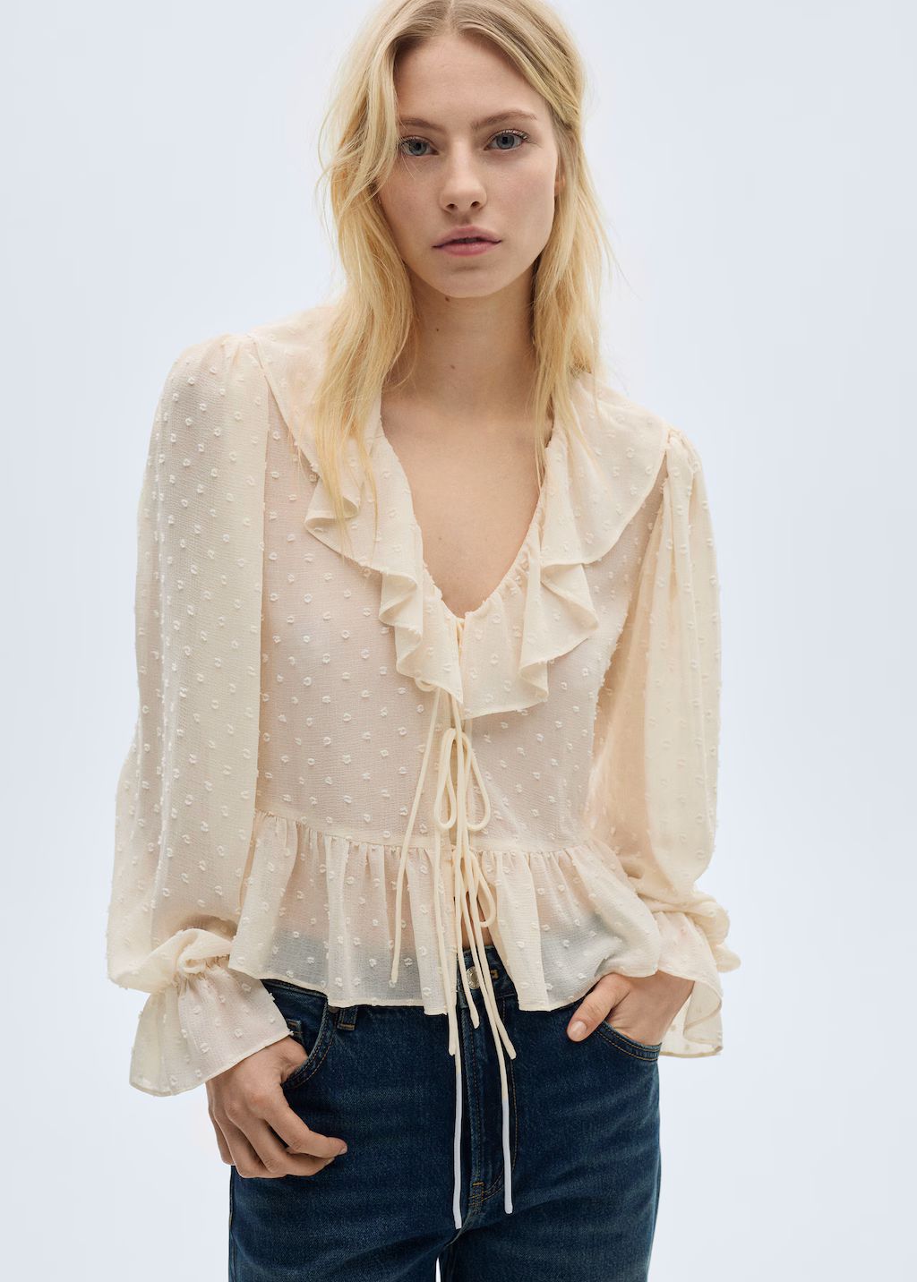 Ruffled blouse - Khaki