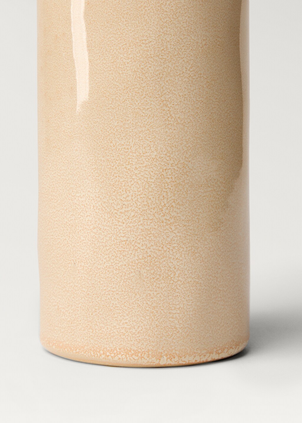 Stoneware cylindrical vase 20cm - Beige