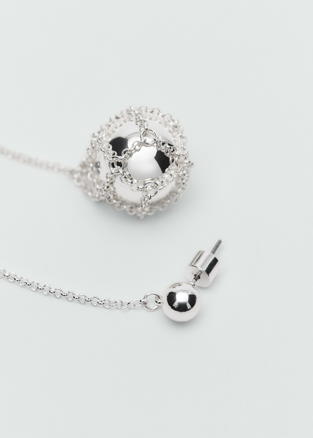 Sphere drop earrings - Silver