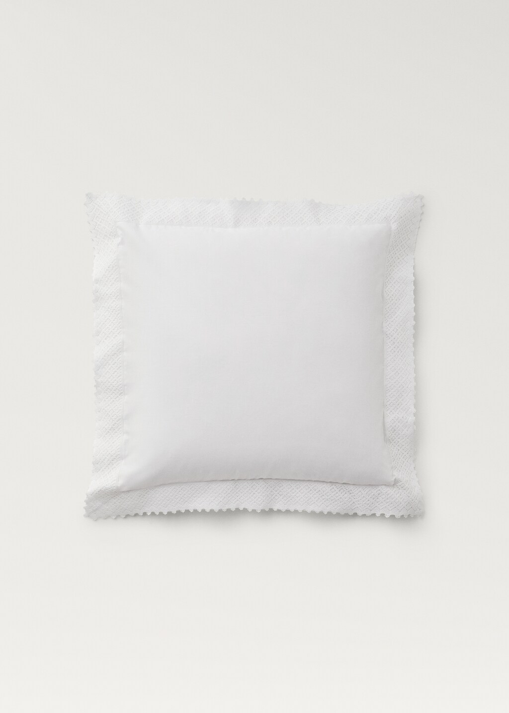 Lace-detail pillowcase 60x60 cm - White