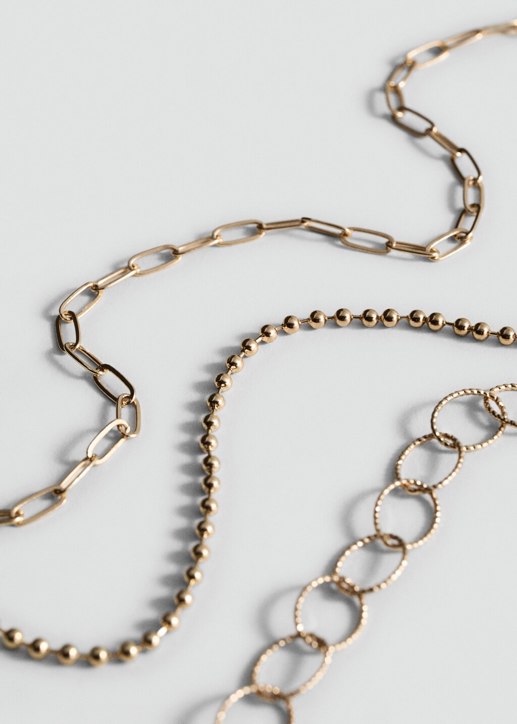 Combined chain necklace - Gold