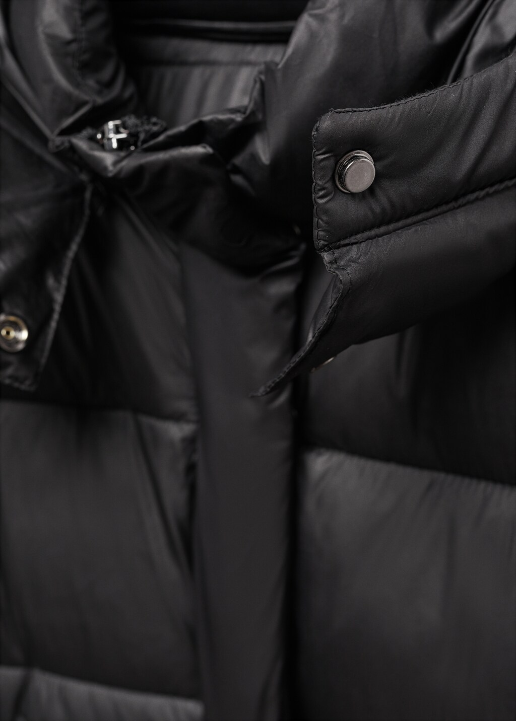 Quilted gilet with hood - Khaki