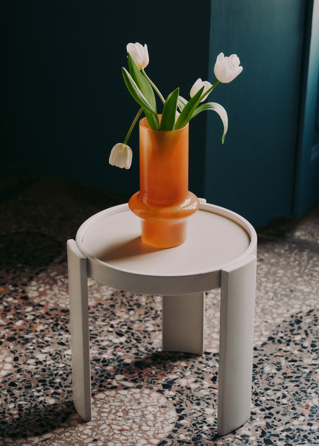 Cylindrical glass vase - Pink