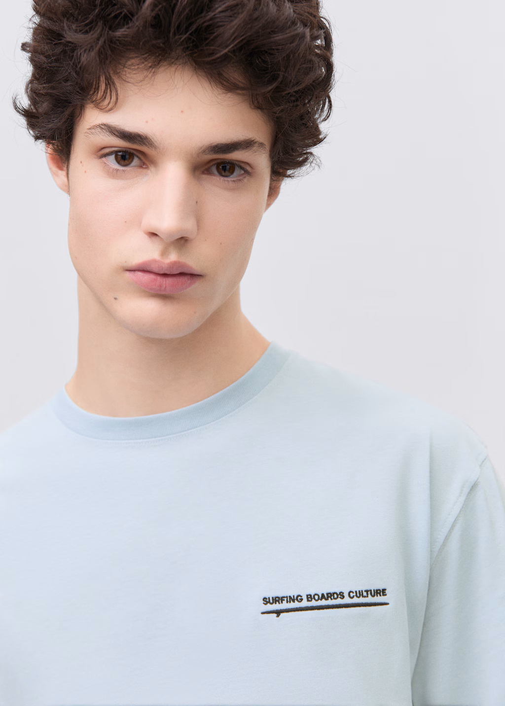 Printed cotton-blend T-shirt - Sky Blue