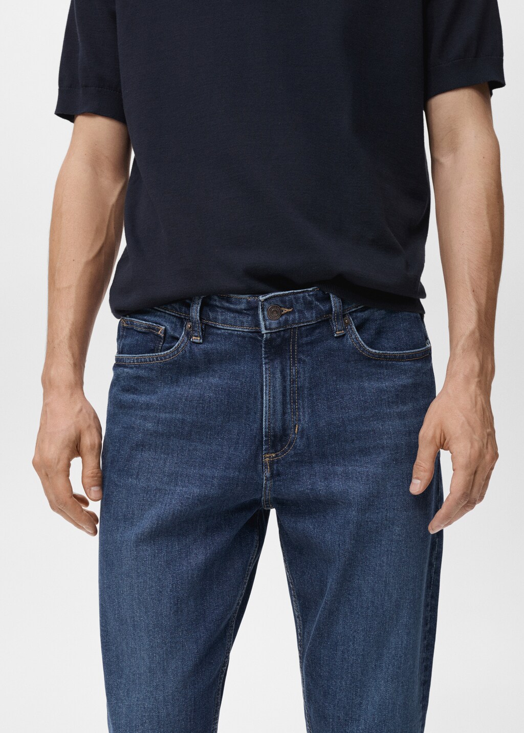 Ben tapered cropped jeans - Medium Brown