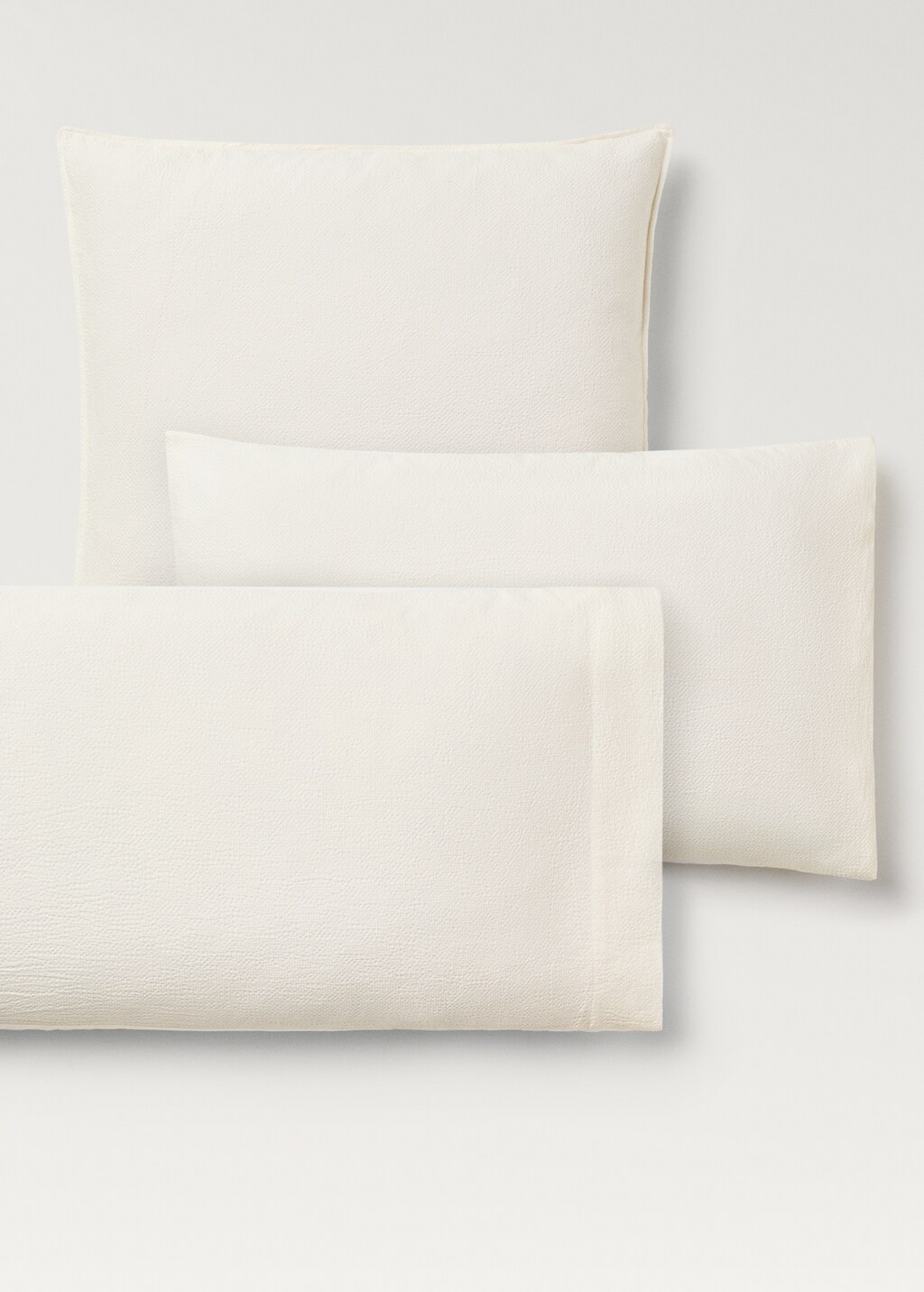 Percale cotton textured pillowcase 45x110 cm - Ecru