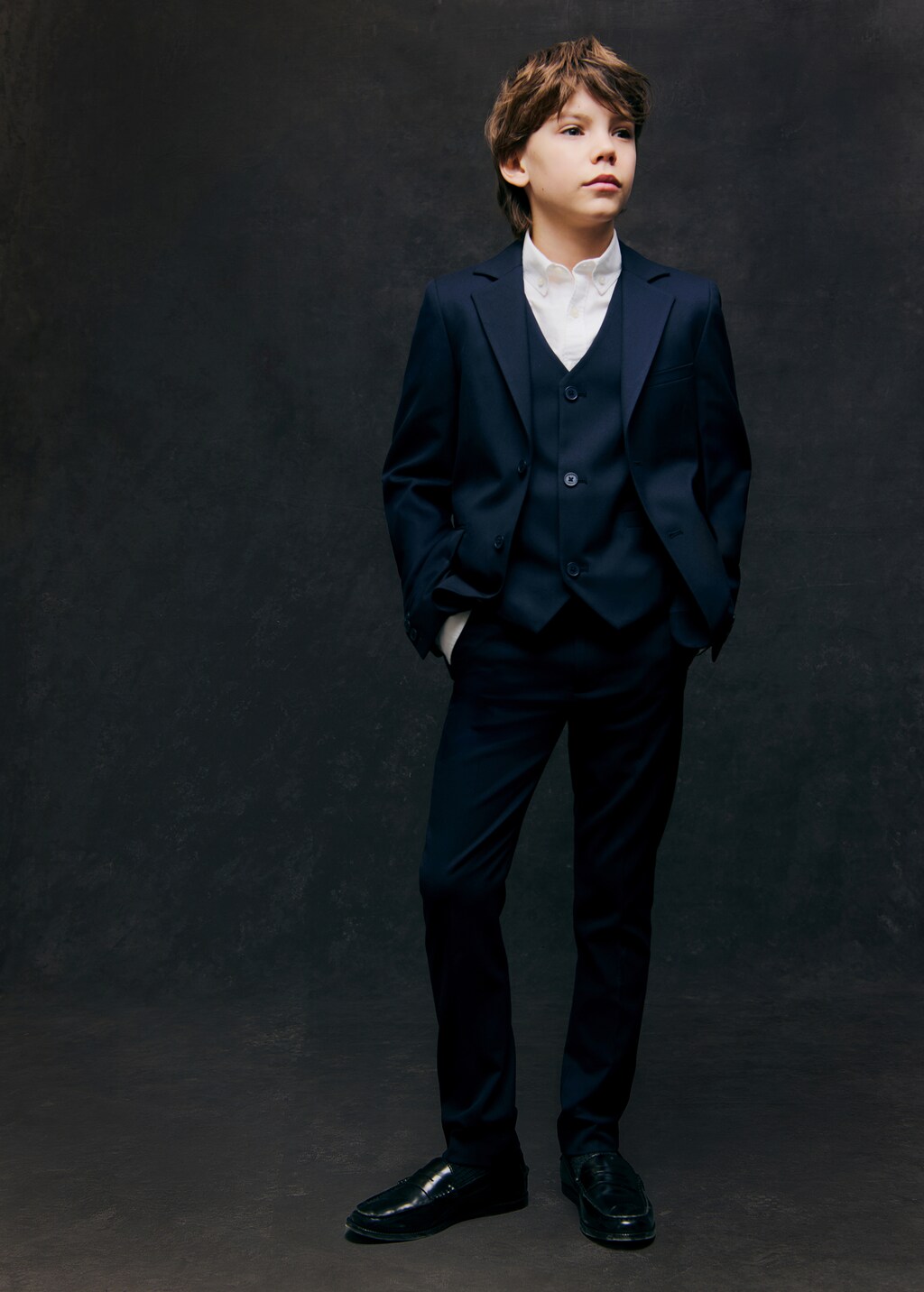 Slim-fit suit trousers - Dark Navy