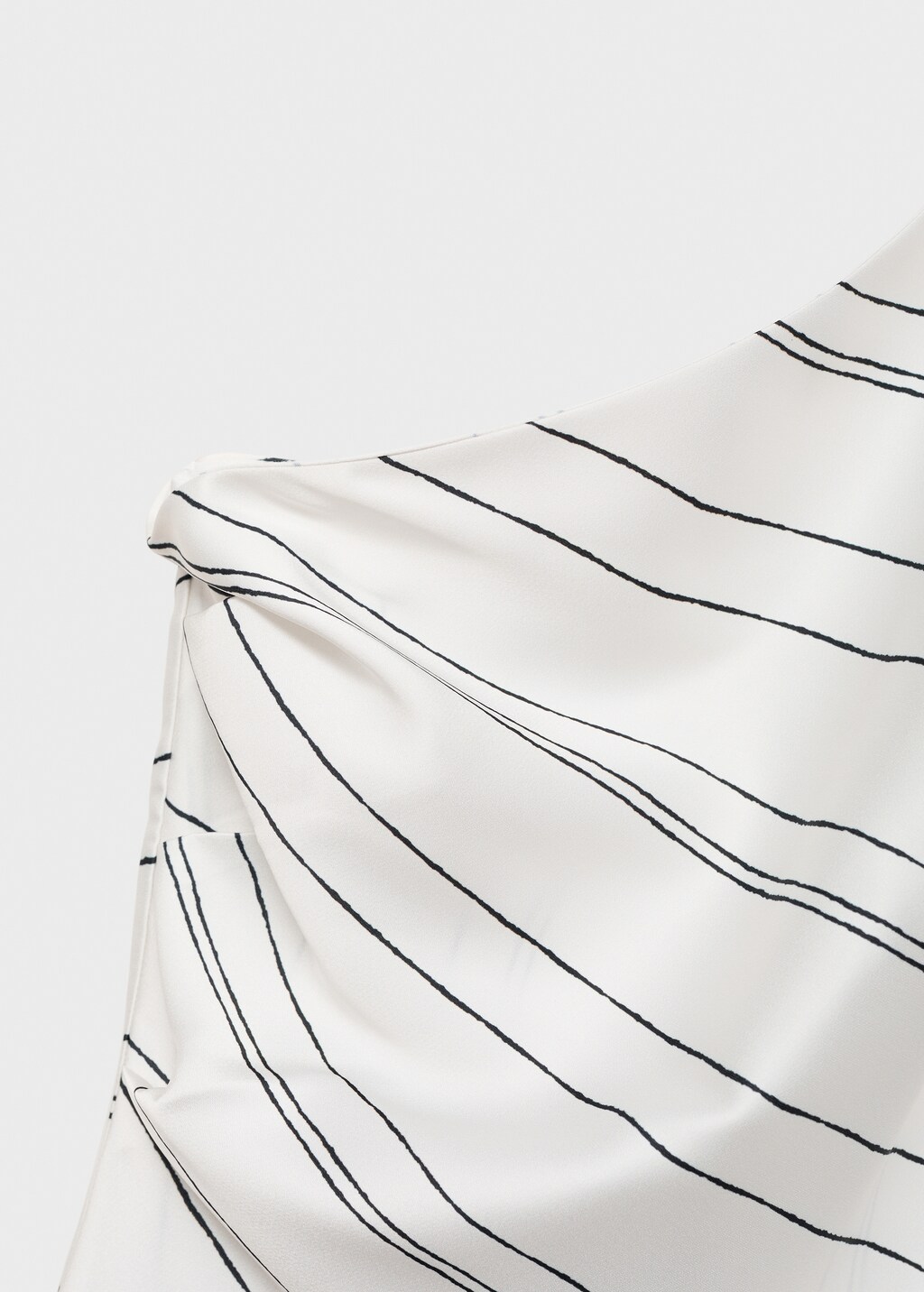 Asymmetrical striped blouse - White