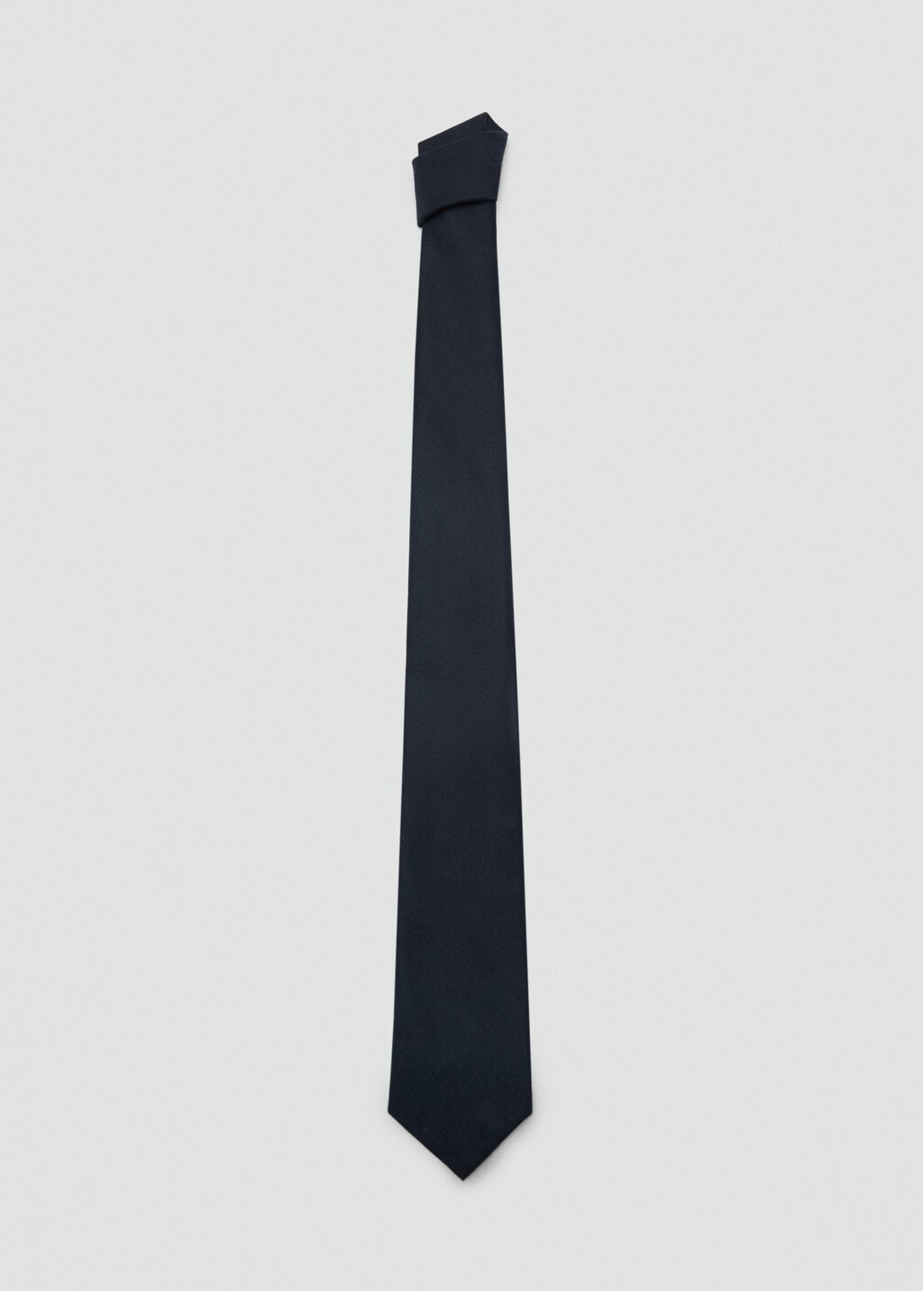 100% wool plain tie - Dark Navy
