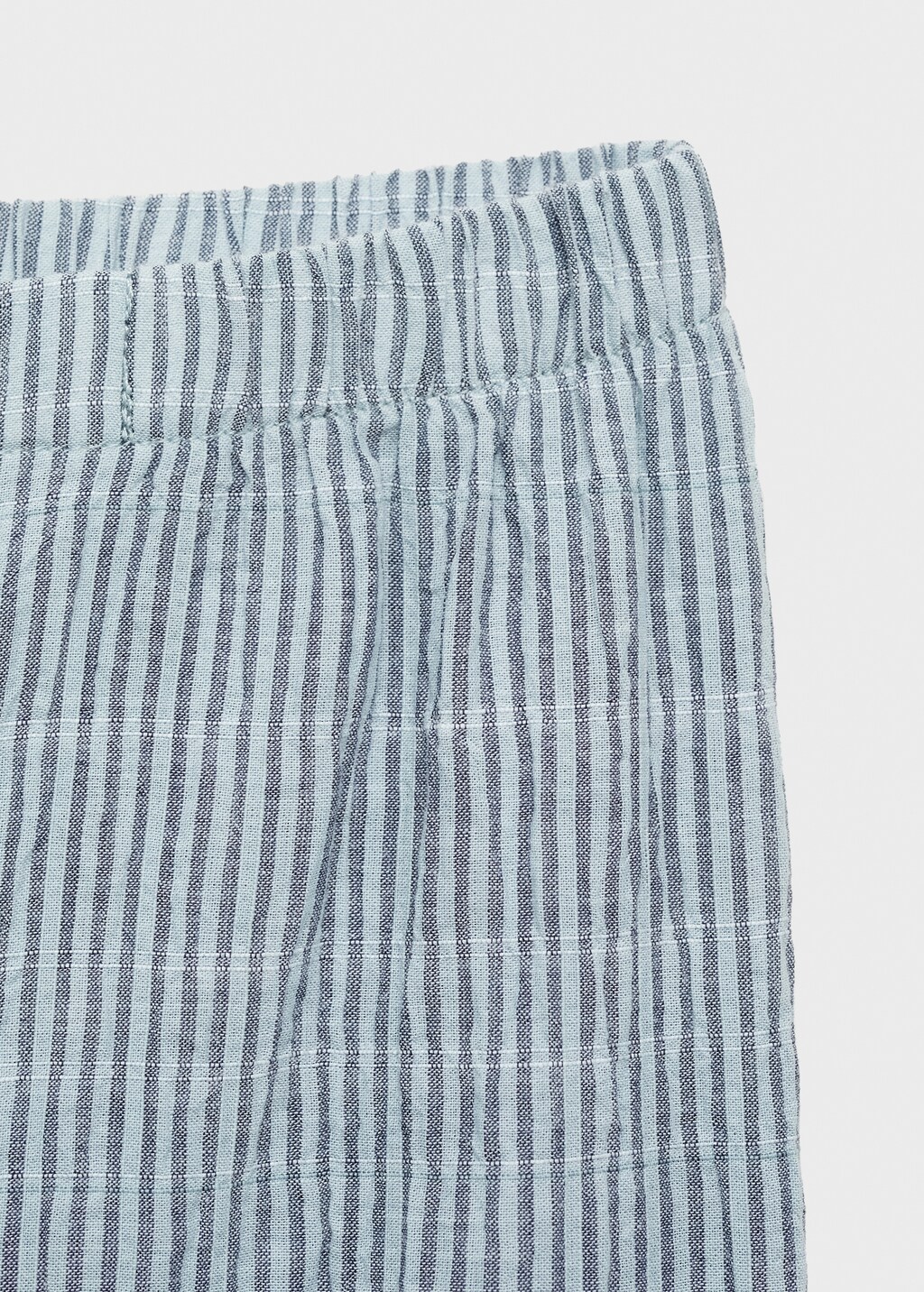 Cotton striped woven seersucker trousers - Lilac