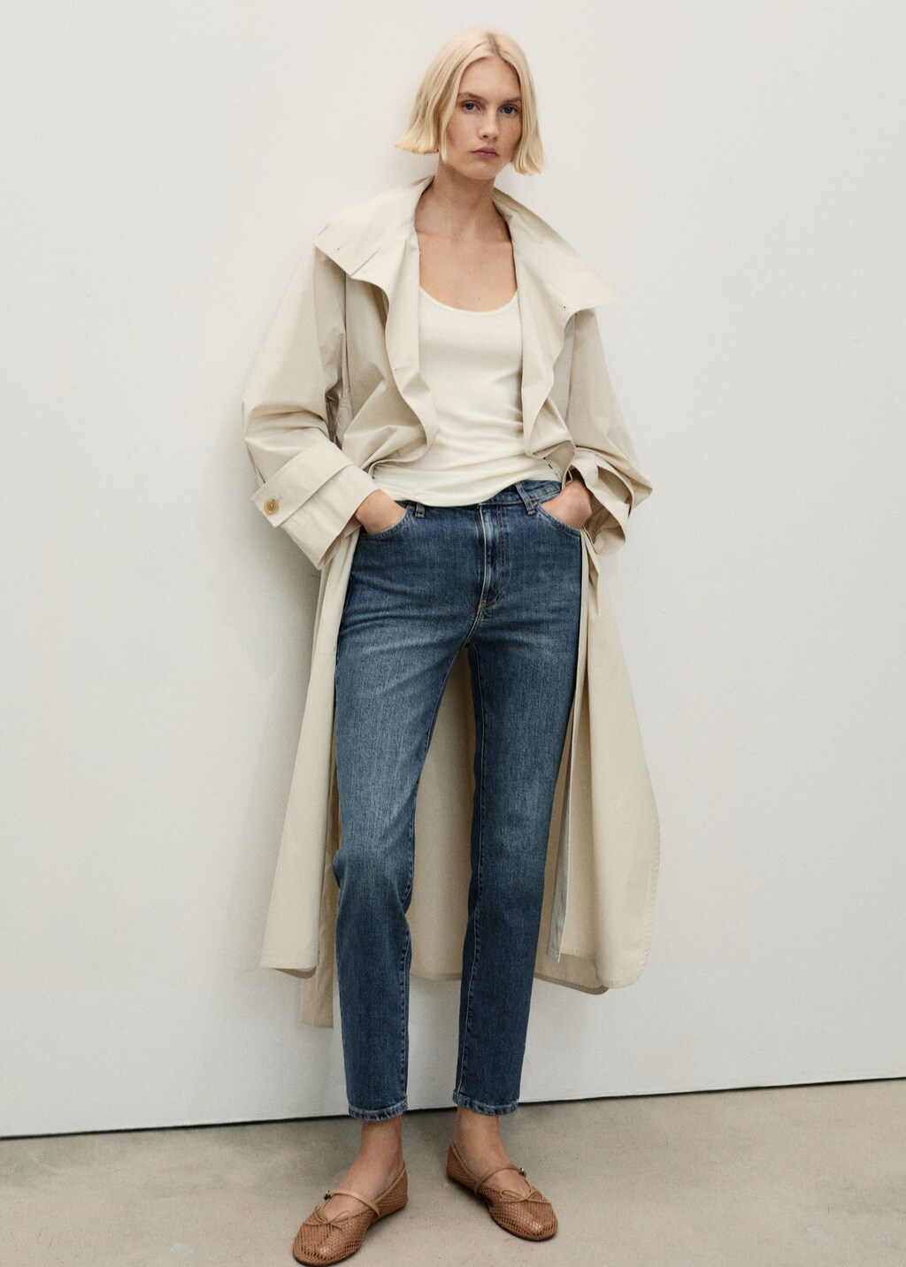 Claudia slim-fit cropped jeans - Open Grey