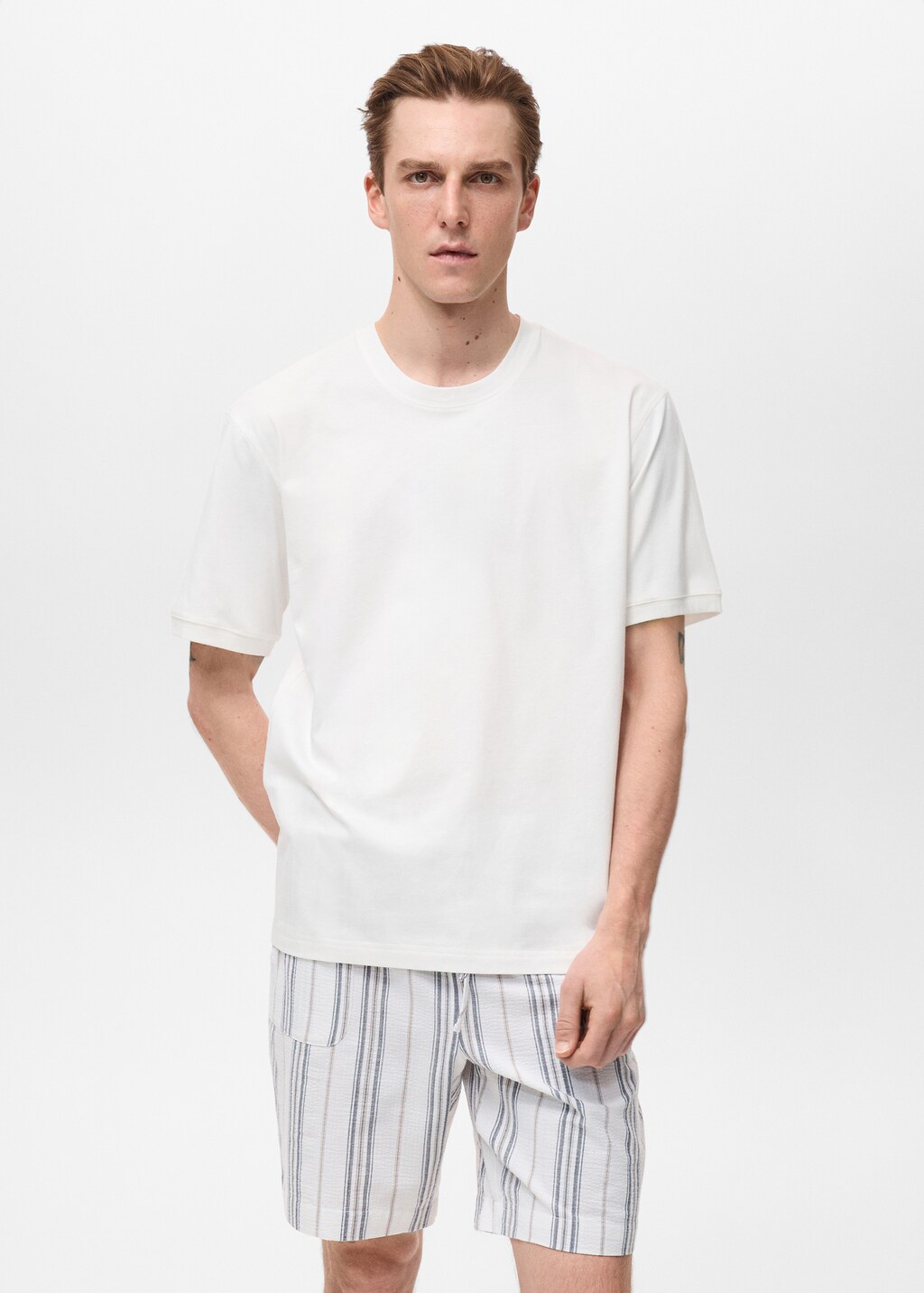 Pack of 100% cotton short pyjamas - Ecru