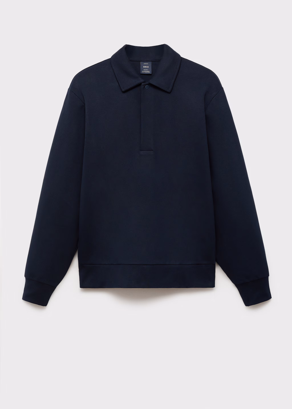 Regular-fit cotton polo sweatshirt - Off White