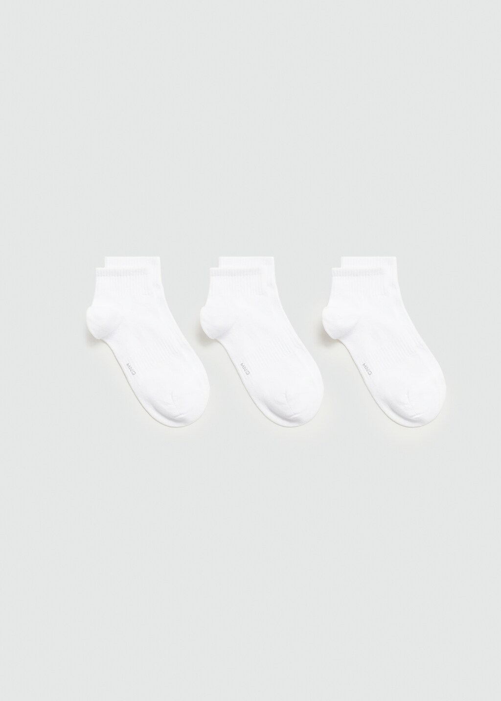 Pack of 3 plain cotton socks - Grey