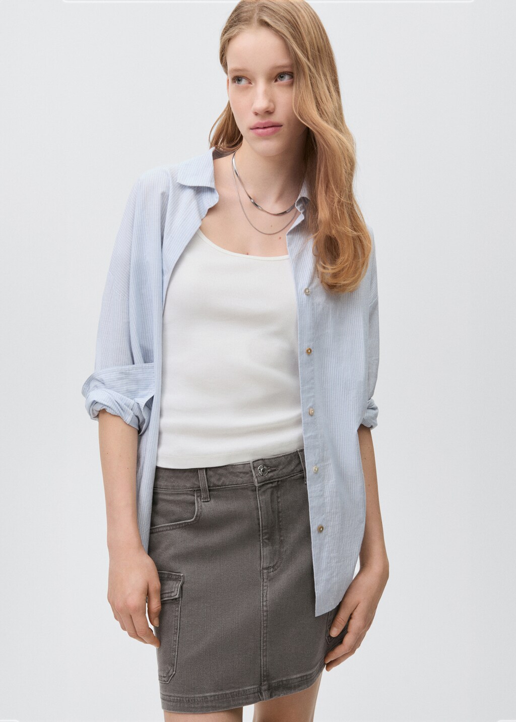 Cargo miniskirt - Denim Grey